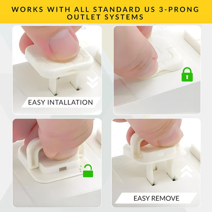 60 Pack Outlet Covers Baby Proofing with Pull Handle- Plug Covers Baby Proofing- White Baby Proof Outlet Covers 3 Prong Child Proof Outlet Cover- Shock Prevent Plug Protectors Baby Proof Plug Covers
