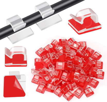 PETKNOWS 80PCS Adhesive Cable Clips Clear Light Strip Mounting Clips | Clear Acrylic, Desk Outdoor Wall, Organizing Wire Managing Cord, Self Adhesive Light Strip Mounting Clips