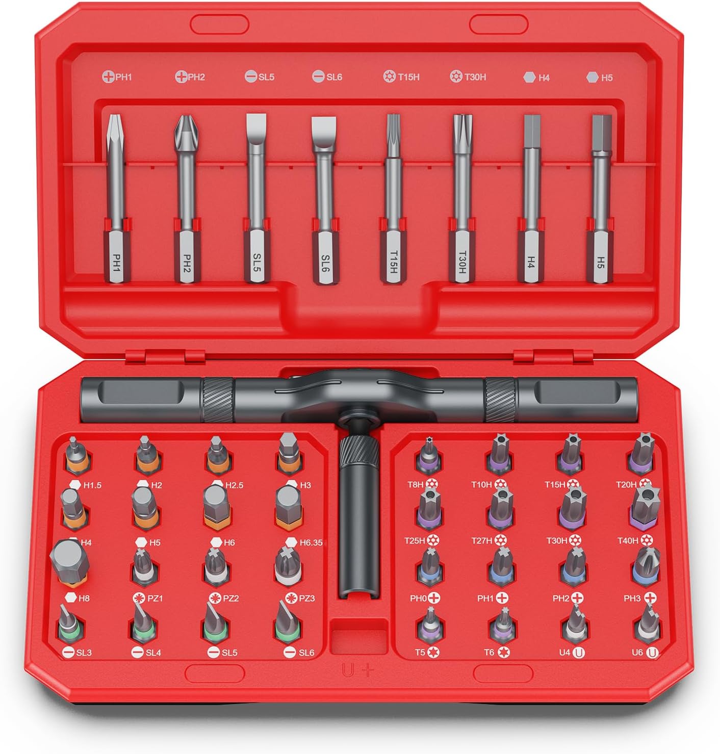 Bomivoi 42 in 1 Magnetic Screwdriver Set, DIY Ratchet Screwdriver Set, Multi Bit Magnetic Drive Set with Detachable Ratchet Handle, Portable Compact Repair Tool Kit for Furniture Computer Bicycle Blue