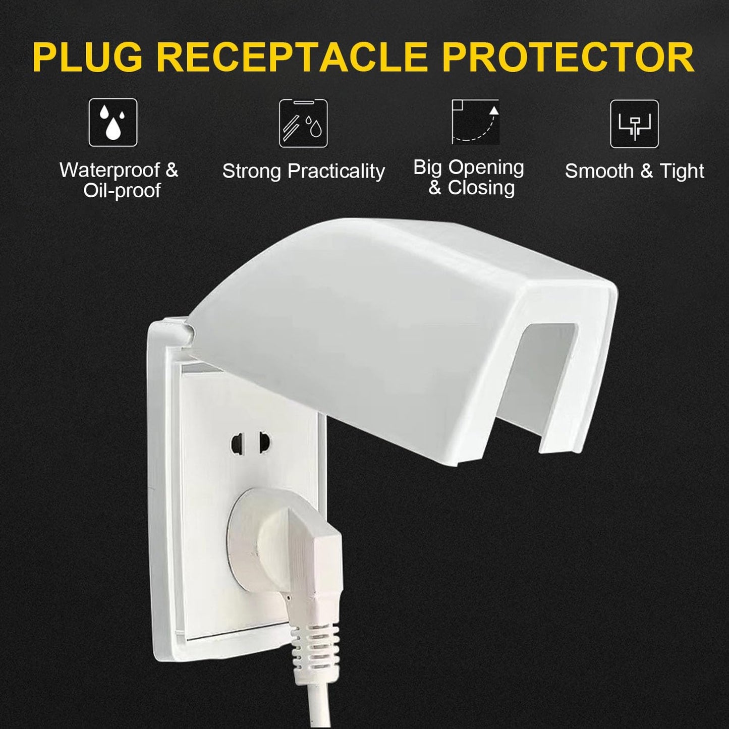 Fielect Weatherproof In Use Outdoor Outlet Cover 86Type Clear Electrical Outlet Cover Box 5" x 8.4" x 1.9"