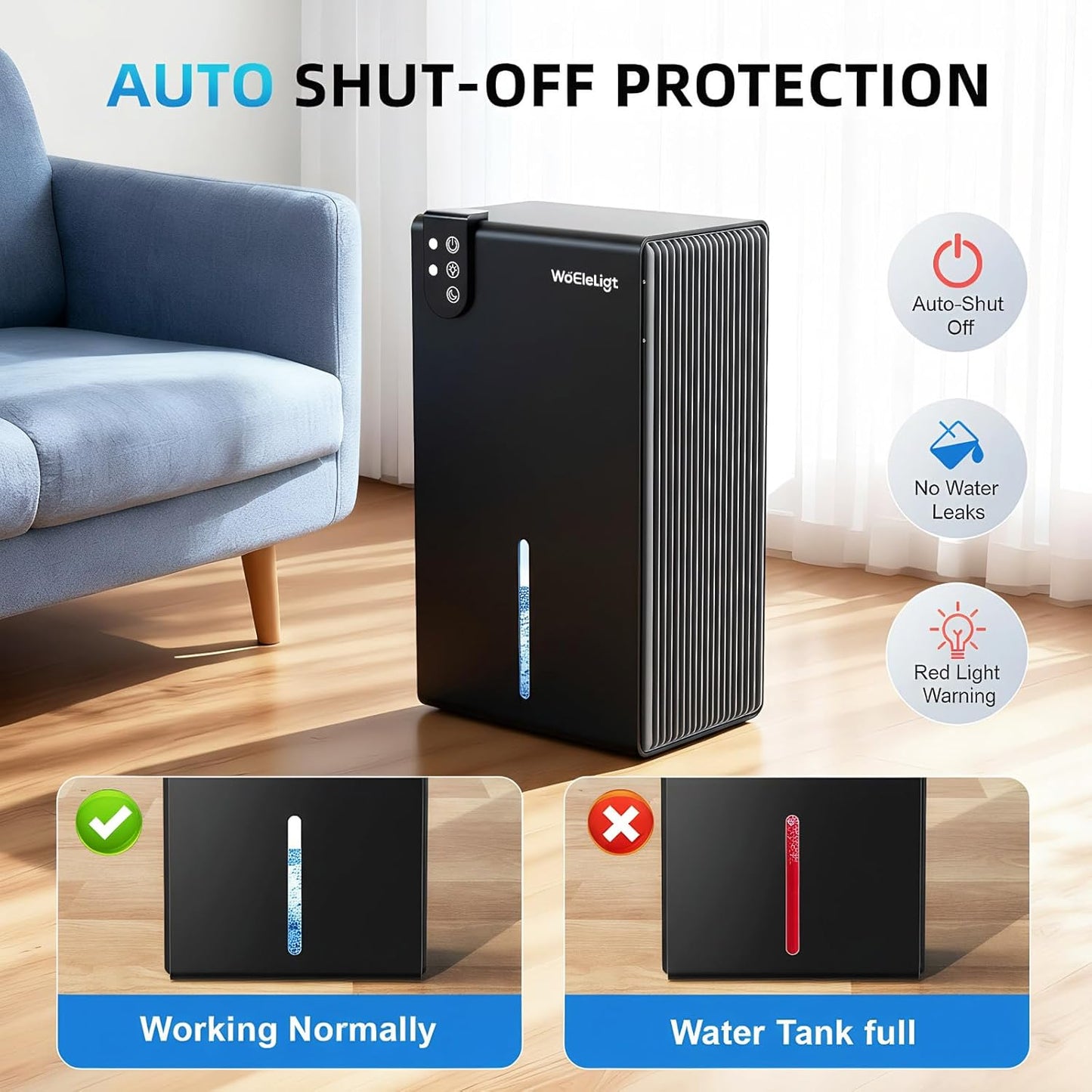 98 OZ Small Dehumidifier for Home 1000 Sq Ft, Quiet Dehumidifier with Drain Hose, Auto Shut-Off, Sleep Mode, 7-Color Light for Basement, Bedroom, Bathroom, Closet, RV (Sliver White)