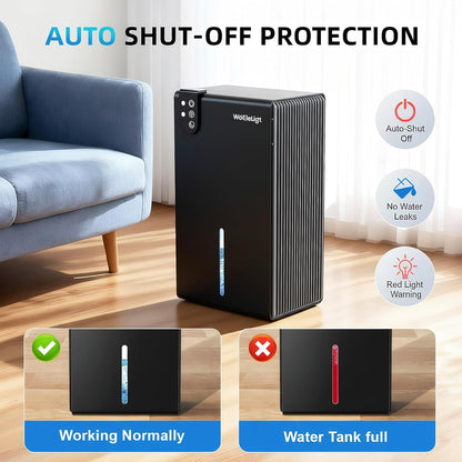 98 OZ Small Dehumidifier for Home 1000 Sq Ft, Quiet Dehumidifier with Drain Hose, Auto Shut-Off, Sleep Mode, 7-Color Light for Basement, Bedroom, Bathroom, Closet, RV (Sliver White)