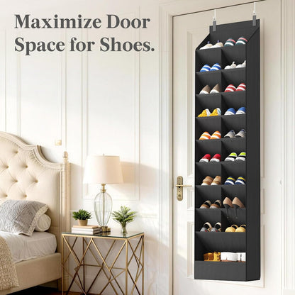 Lifewit 6 Tier Over the Door Shoe Organizer with 11 Large Deep Pockets, Fabric Hanging Shoes Shelf for Closet, Dorm Storage, Fit Up to 12 Pair Shoe Rack Holder for Sneakers, Boots, Gray