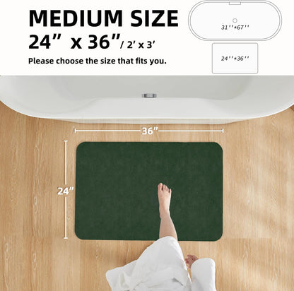 TYUU Bath Mat, Bathroom Rugs Non Slip Washable Thin Absorbent Quick Dry Bath Mat Fits Under Door Bathroom Floor Mat Perfect for Bath, Shower, or Sink 16"x24" Dark Grey