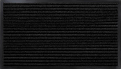 Yimobra Welcome Mat, Heavy Duty Sturdy Door Mats for Home Entrance Outdoor Indoor, Front Doormat for Outside Patio Floor Entry Porch Garage Office, Waterproof, Low Profile, 29.5x17, Black Grey