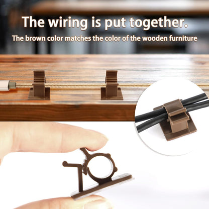 50 Brown Clips Viaky Self Adhesive Backed Nylon Wire Adjustable Cable Clips Adhesive Cable Management Drop Wire Holder