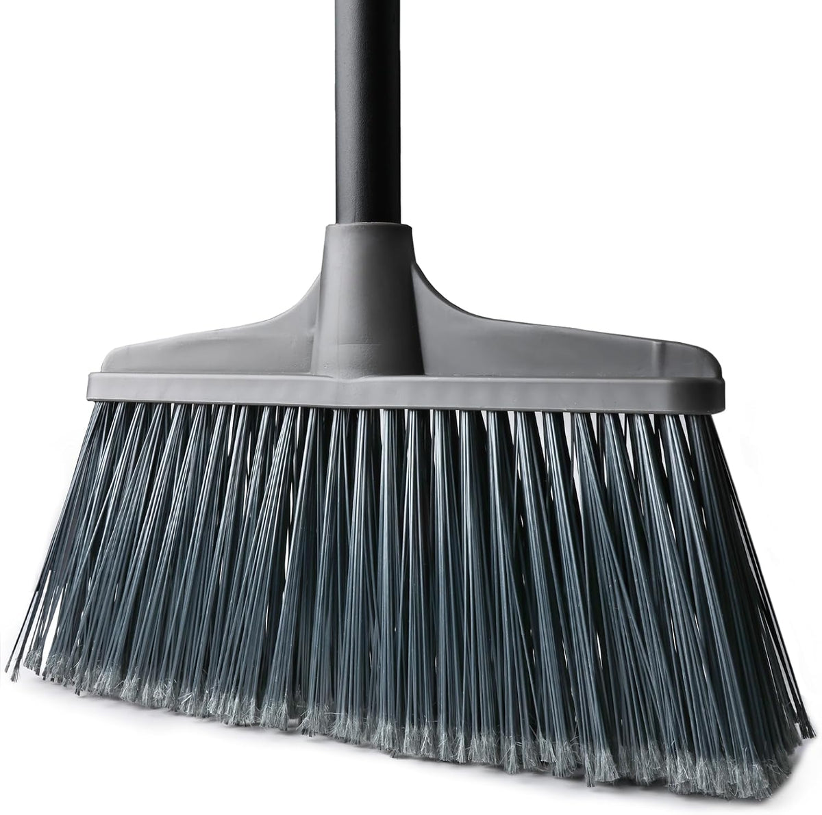 Outdoor Broom for Floor Cleaning - 54.7-inch Medium Outside Broom,Stiff Bristle Brooms for Sweeping Outdoor, Angle Brooms for Floors Applied to Yards, Garages, Patios, and Walkways, etc. Slate Gray