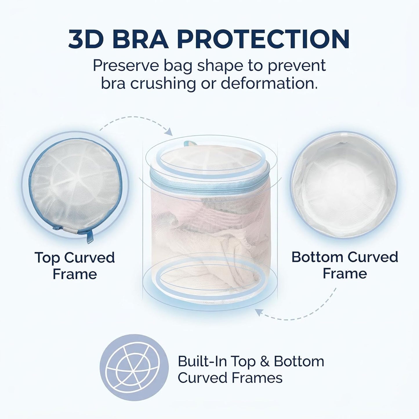 Mesh Laundry Bags for Delicates, 6 Pack Bra Wash Bags with Auto-Lock Zipper | Fine mesh with auto-lock zippers, 1L 2M 2S 1 bra sizes, protects lingerie, socks and underwear in washing machine