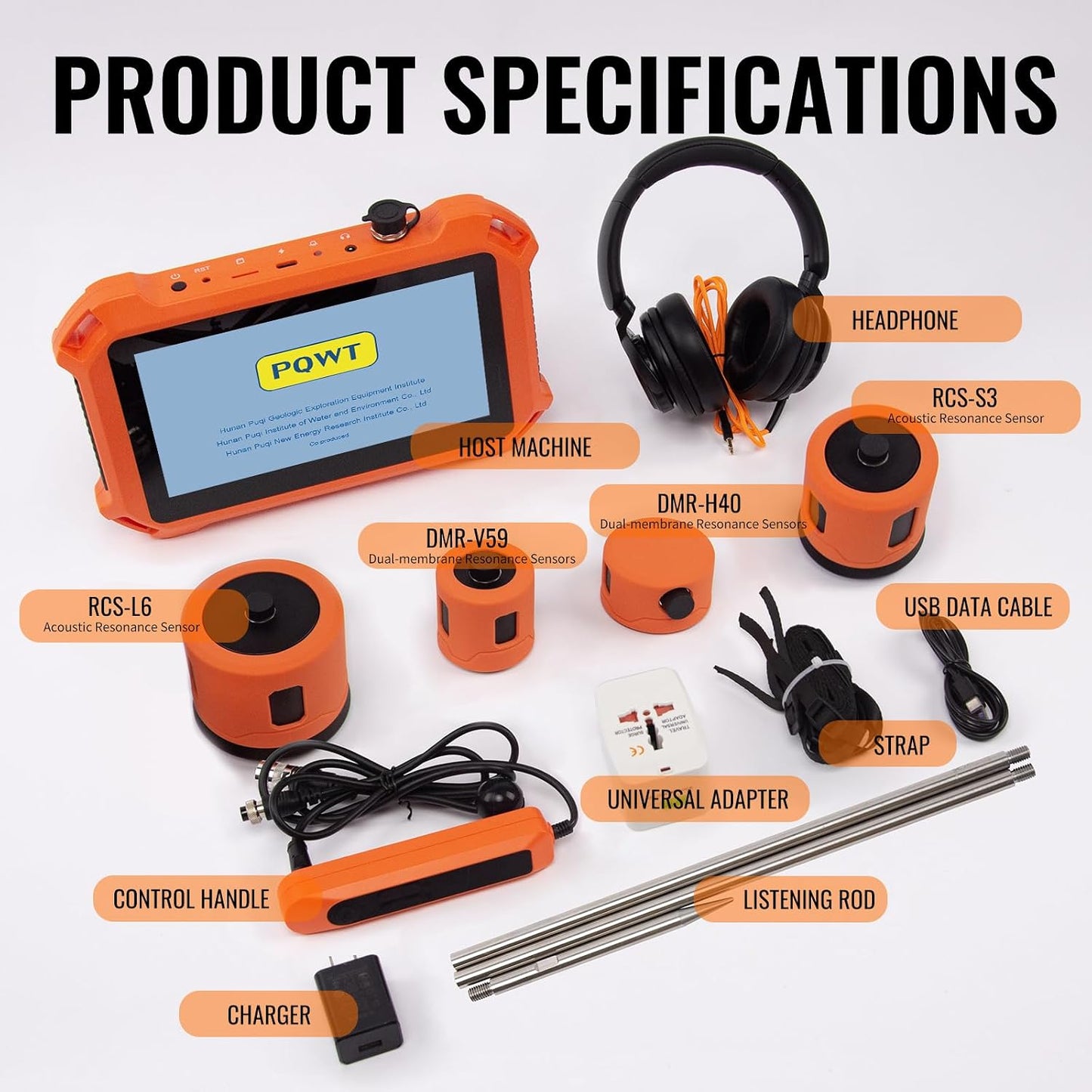 Underground Water Leak Detectors for Home PQ125A Wall Pipe Water Leakage Detection with Touchscreen Earphone and Carrying Case Multi Sensor Acoustic Pipeline Sound Intensifier