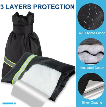 SPORTYOUTH Outdoor Faucet Cover for Winter Freeze Protection, 2 Packs Thick 7.09''W x 9''H Water Socks Pipe Insulated Waterproof Hose Bib Spigot Backflow Cover
