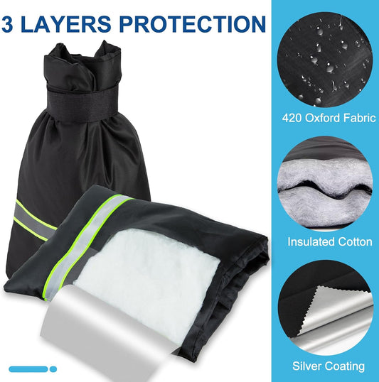 SPORTYOUTH Outdoor Faucet Cover for Winter Freeze Protection, 2 Packs Thick 7.09''W x 9''H Water Socks Pipe Insulated Waterproof Hose Bib Spigot Backflow Cover