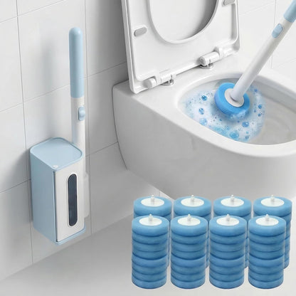RV Toilet Brush, RV Accessories, Wall Mount Toilet Brush, 64 Toilet Refills | Hands Free Toilet Brush, One-Button Release, RV Toilet Brush and Holder Set, Compact Design, Camper Bathroom Accessories