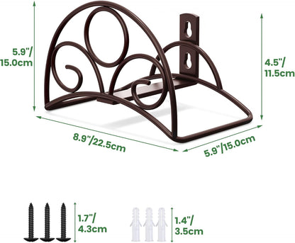 Metal Garden Hose Holder - Wall Mounted Water Hose Holder - Hose Hanger Heavy Duty for Water Hose Extension Cords Vacuum Hose bronze