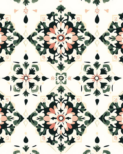 BOKEBEVE Leaves Contact Paper Floral Wallpaper Stick and Peel Boho Damask Wall Paper for Liner Drawer Cabinet Backsplash Renter Friendly Waterproof 17.5 x 118In