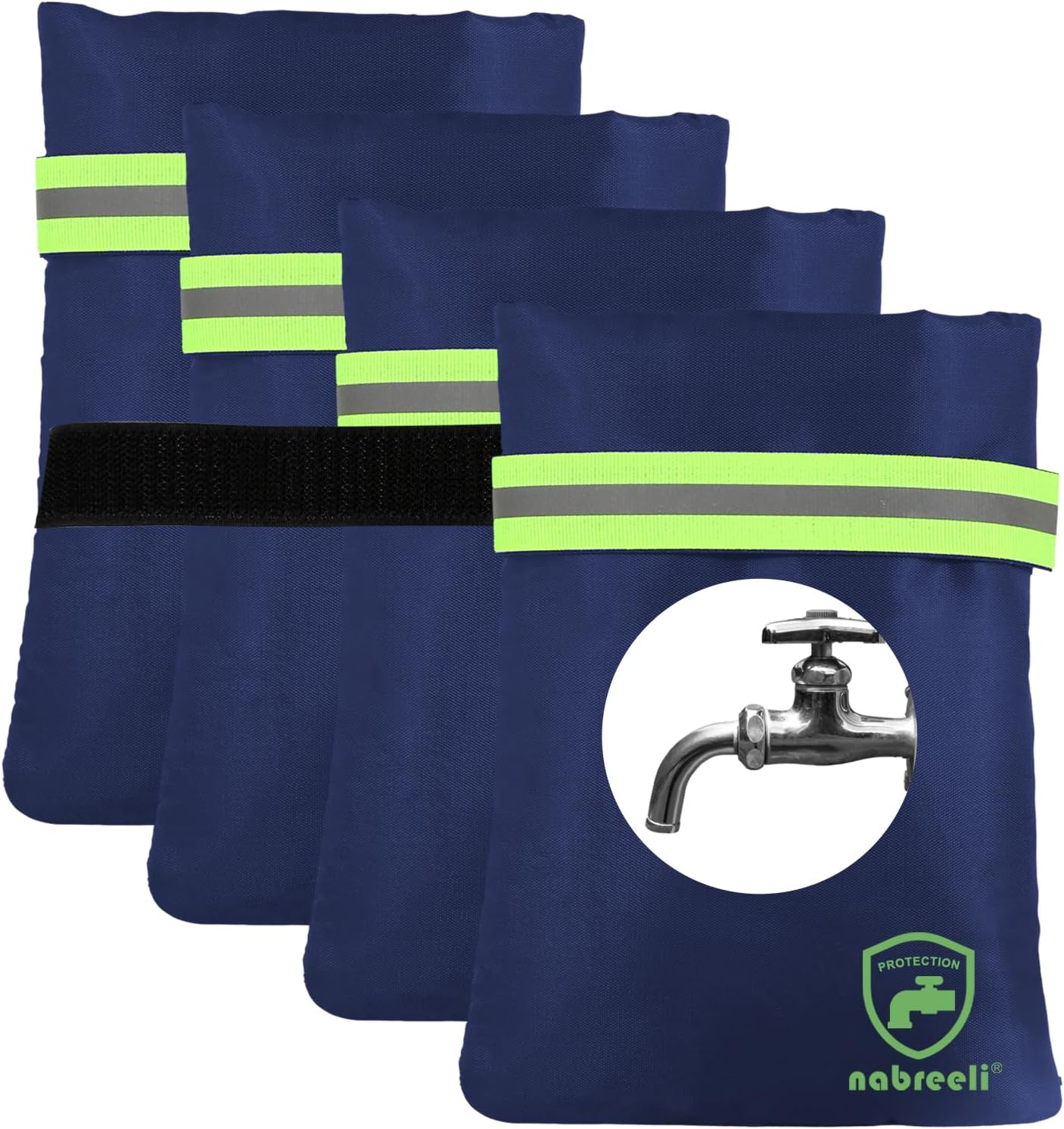 2Pack Outdoor Faucet Covers for Winter Freeze Protection, 8.5″x5.9″x1.9″ Thicker Hose Bib Insulation Cover Waterproof & Frost Free Outside Spigot Cover Bags Insulated Covers with Reflective Strips