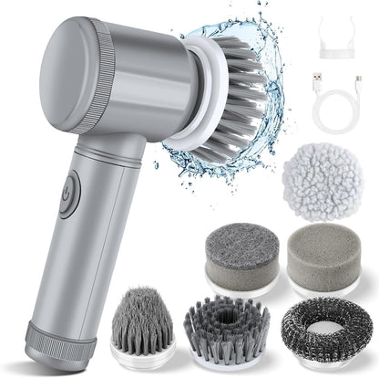 Electric Spin Scrubber - Shower Scrubber,Bathroom Scrubber Electric,for Cleaning Tub, Floor, Tile, Window, Sink, Kitchen Cleaning with 6 Electric Cleaning Brush Head (8)