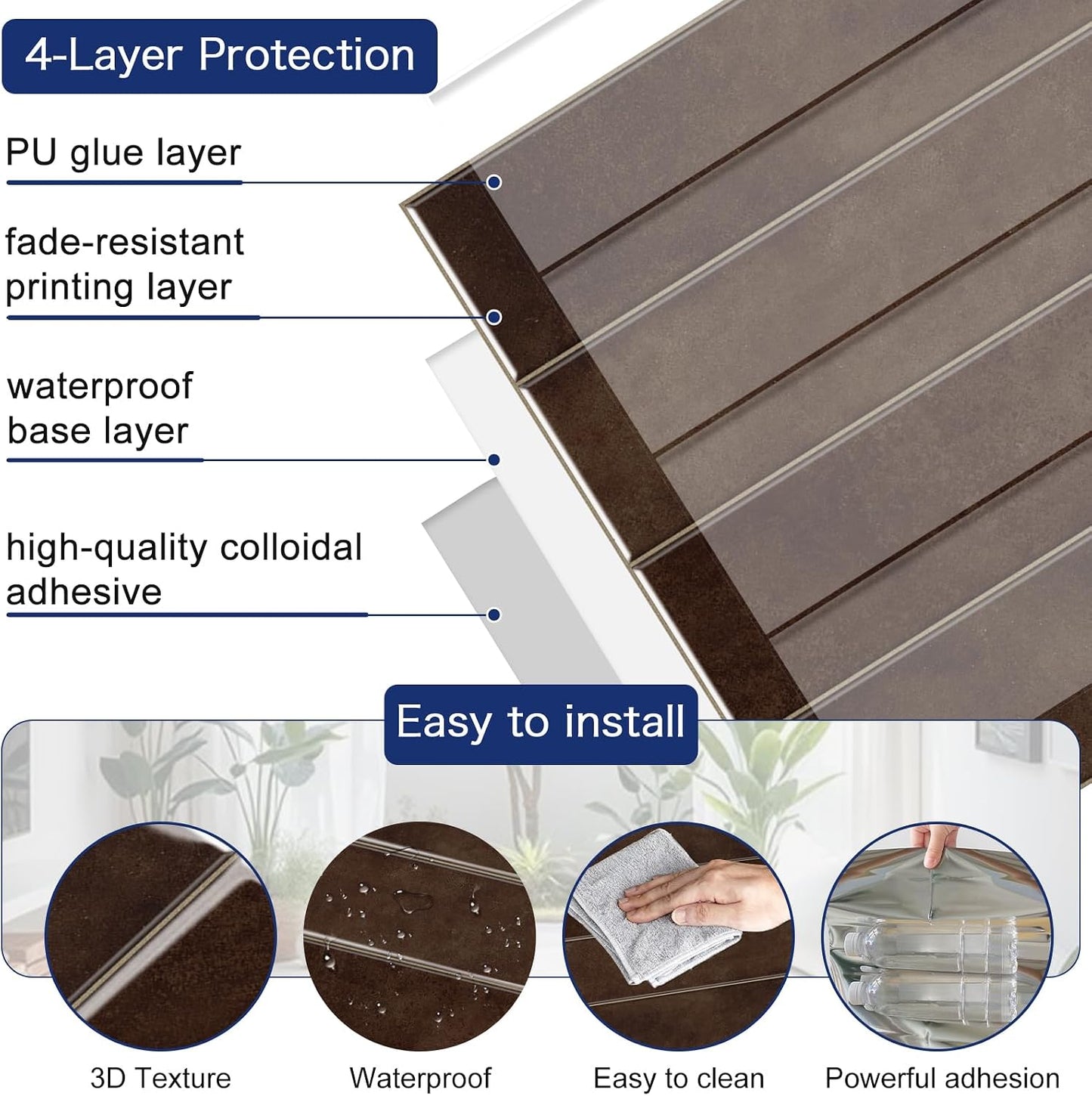 MORCART Peel and Stick Backsplash, 10 Sheets of 11.8"x11.8" - 3D Adhesive Waterproof Wall Tiles for Kitchen, Bathroom, Living Room, Subway Tiles, Gray-Apricot