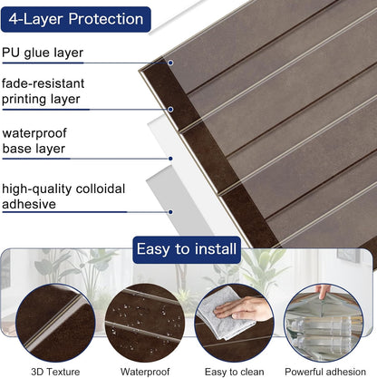 MORCART Peel and Stick Backsplash, 10 Sheets of 11.8"x11.8" - 3D Adhesive Waterproof Wall Tiles for Kitchen, Bathroom, Living Room, Subway Tiles, Gray-Apricot