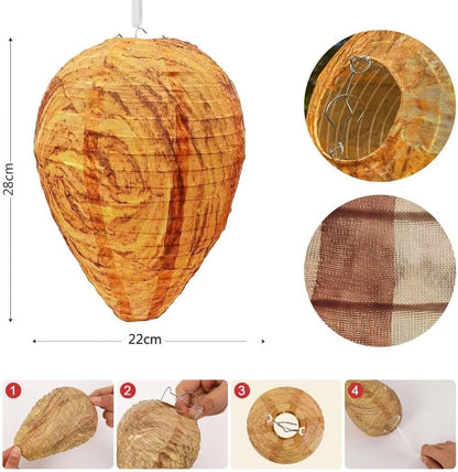 4 Packs of Fake Wasp Nests, Waterproof Material Wasps Nests