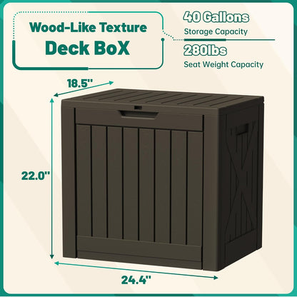 Devoko 30 Gallon Resin Deck Box Waterproof Outdoor Storage Box for Patio Furniture Pool Accessories Indoor Storage for Cushion Garden Tools (30 Gallon, Black)