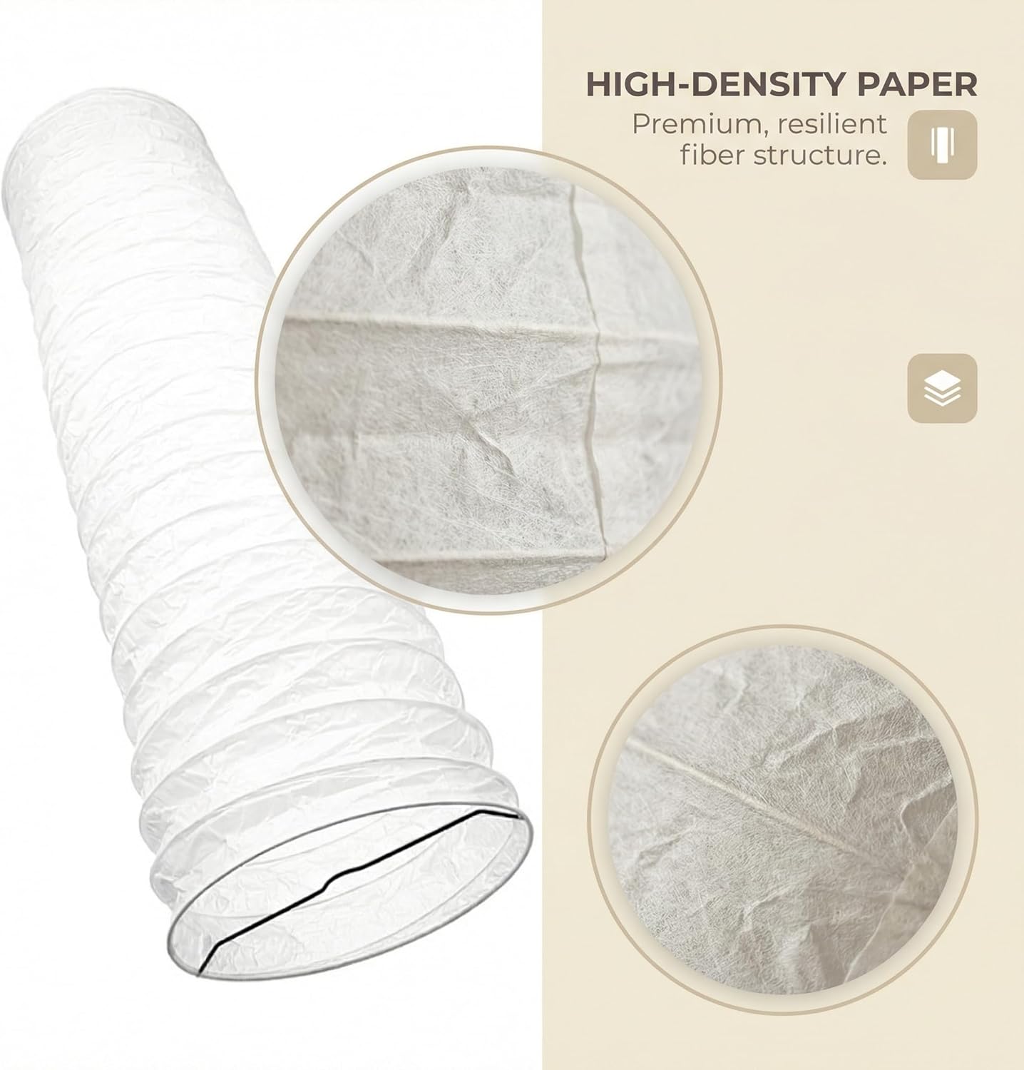 VOSAREA 2-Pack Paper Floor Lamp Shades for Standing Lamps – Sturdy Thickened Rice Paper Shade Replacement for Living Room Bedroom, 37" Tall Nordic Japanese Style White Cylinder Light Cover Decor