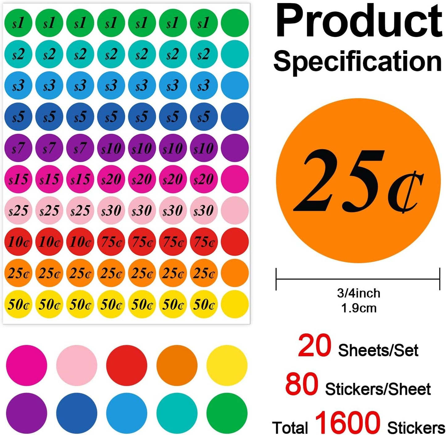 Misofuki 16 Rolls 960 Pcs 1"x4.5" Color Coded Moving Labels Stickers for Boxes with 4 Bedroom Labels - Can Stick on Furniture Directly, NOT Recommended for Rough Surfaces, Such as Carton
