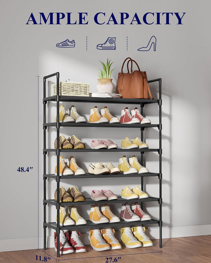 Kitsure Shoe Rack - 3-Tier Shoe Organizer, Shoe Rack for Closet, Entryway, Bedroom, Easy- Assembly Storage Shelf with Side Handles, 27.6" Wide - 3 Tiers, Grey