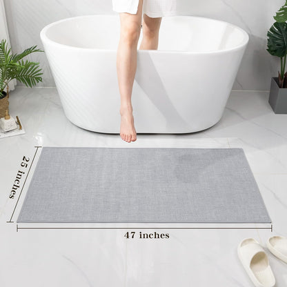 chakme Bathroom Rugs Mat 24x17, Ultra Thin Non Slip Bath Mat Small Quick Dry Absorbent Bath Mat for Bathroom Floor, (Dark Beige, 24"x17")
