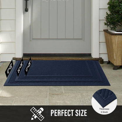 HIYARD Sturdy Front Door Mat, Absorbent Muddy Dirt Resist Welcome Door Mats Outdoor Indoor, Stain and Fade Resistant, Non-Slip Backing Entry Mat Low Profile Doormat for Entryway, 29×17, Beige