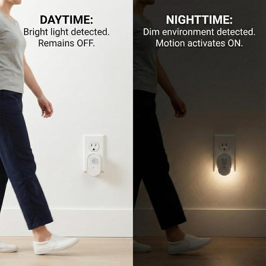 Plug in Motion Sensor Night Light, 4000K Natural White LED, Motion Activated Dusk to Dawn Sensor, 1W Eye-Protective Wall Lamp for Hallway, Stairs, Bathroom, Bedroom, Kitche