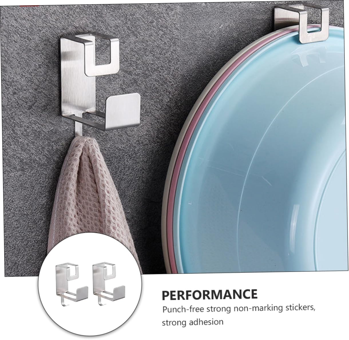 2pcs Wall-Mounted Washbasin Rack Bathroom Storage Holder for Towel Cleaning Cloth Compact Design for Space-Saving Easy Installation Strong Adhesive