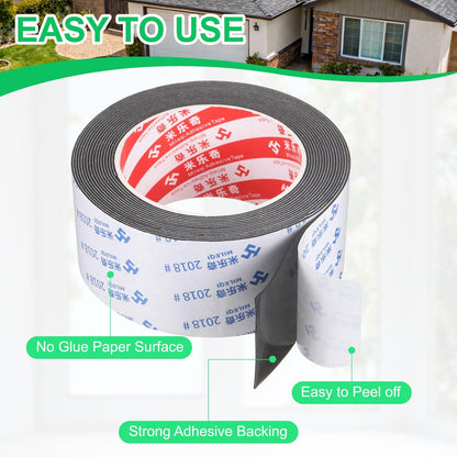 PATIKIL Sponge Rubber Foam Tape, 5/8" W x 1/8" t x 16.4ft l Self-Adhesive Foam Insulation Tape Weather Stripping for Window Door Soundproofing Weatherstrip AC Seal Strip, Black