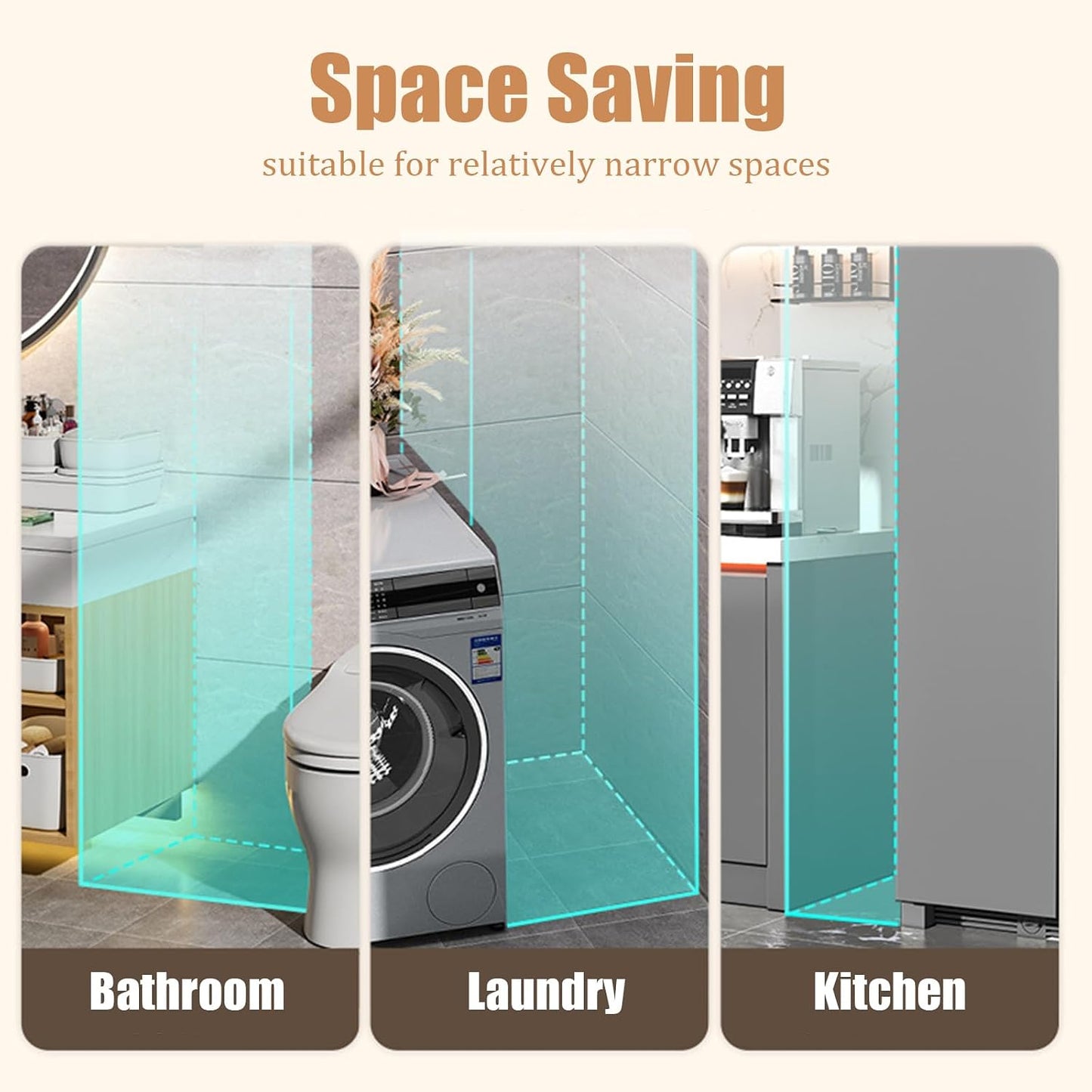 5-Tier Slim Bathroom Storage Cabinet,Narrow Floor Cabinets with Drawers and Wheels,Rolling Narrow Organizer for Small Spaces,Kitchen,Laundry,7.9”W