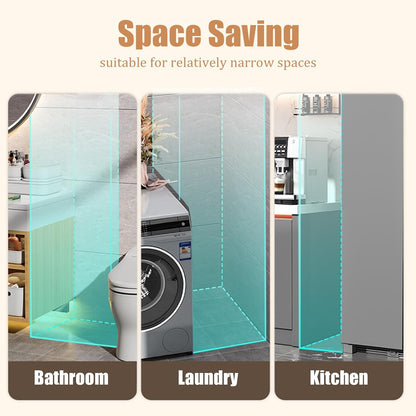 5-Tier Slim Bathroom Storage Cabinet,Narrow Floor Cabinets with Drawers and Wheels,Rolling Narrow Organizer for Small Spaces,Kitchen,Laundry,7.9”W