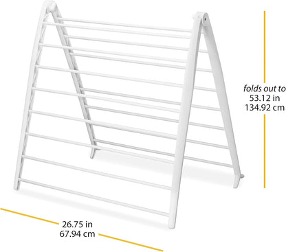 Whitmor Spacemaker Folding Drying Rack, Freestanding Indoor Clothes Dryer, Space Saving Compact Design, 6"L x 26"W x 51.5"H, White
