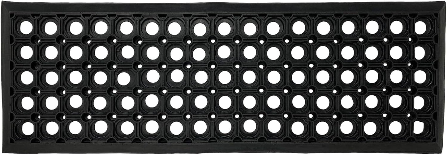 Ottomanson Non Slip Stair Treads Indoor – Peel and Stick Carpet Stair Treads for Wooden Stairs, Self Adhesive Anti Slip Stair Pads for Kids & Pets – 7.9" x 29.9", 7 Pack – Black