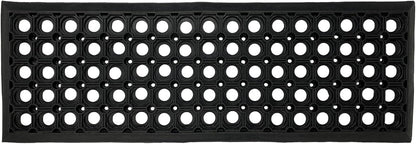 Ottomanson Non Slip Stair Treads Indoor – Peel and Stick Carpet Stair Treads for Wooden Stairs, Self Adhesive Anti Slip Stair Pads for Kids & Pets – 7.9" x 29.9", 7 Pack – Black