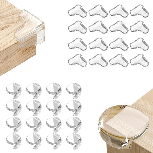 32 Pack Corner Protector Baby, 2 Shapes Baby Proof Corners and Edges Clear Furniture Corner Covers & Edge Safety Bumpers Table Corner Protectors and Edge Guards for Baby Proofing, Sharp Edges