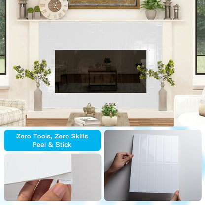Art3d 11.4 x 9 Inch Heavy-Duty Peel and Stick Backsplash for Home Décor, 10-Pack PVC Wall Tiles for Kitchen Countertop, Green