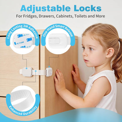 Inaya Complete Baby Proofing Kit - Child Safety Hidden Locks for Cabinets & Drawers, Adjustable Safety Latches, Corner Guards and Outlet Covers - Baby Proof Pack to Keep Your Child Safe at Home