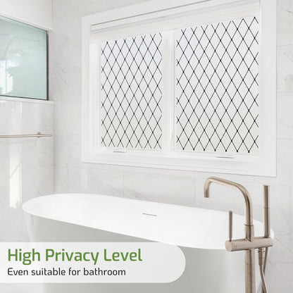 LUTE Window Privacy Film, Frosted Glass Window Film for Bathroom, Static Cling Removable Heat Control Glass Coverings, Non Adhesive Opaque Door Sticker for Home Office (Pure, 17.5" x 78.7")