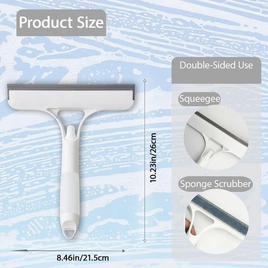 3 in 1 Window Cleaning Scraper,Multifunctional Spray Window Squeegee Cleaner Tool,Mirrors Scraper,Squeegee and Scrubber Spray Bottle Window Squeegee for Glass Doors,Glass Cleaner Tool