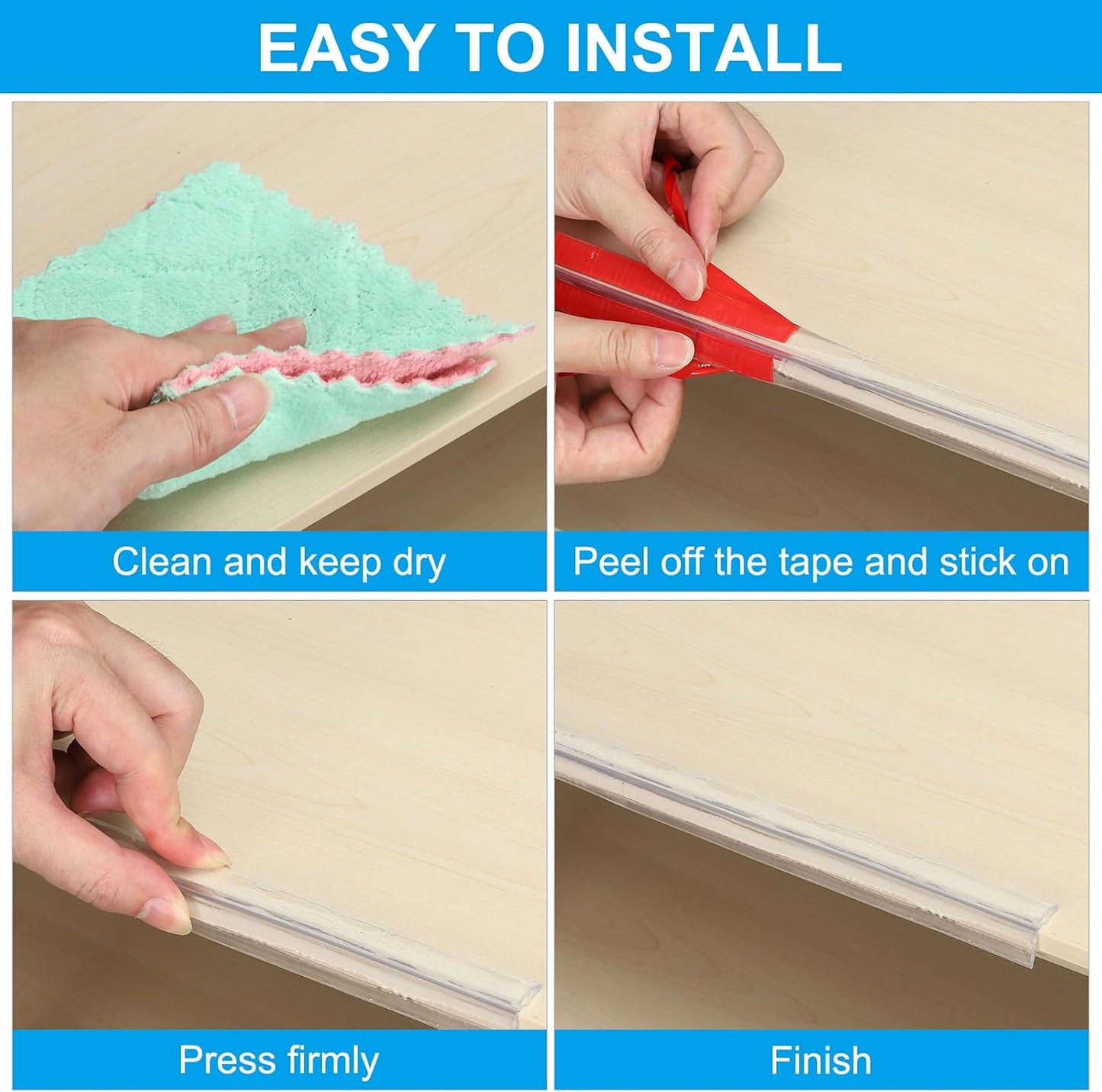 PATIKIL Edge Protector Strip, 0.79IN x 6.6FT Children Proofing Silicone Soft Clear Corner Protectors Pre-Taped Strong Adhesive for Cabinets Tables Drawers