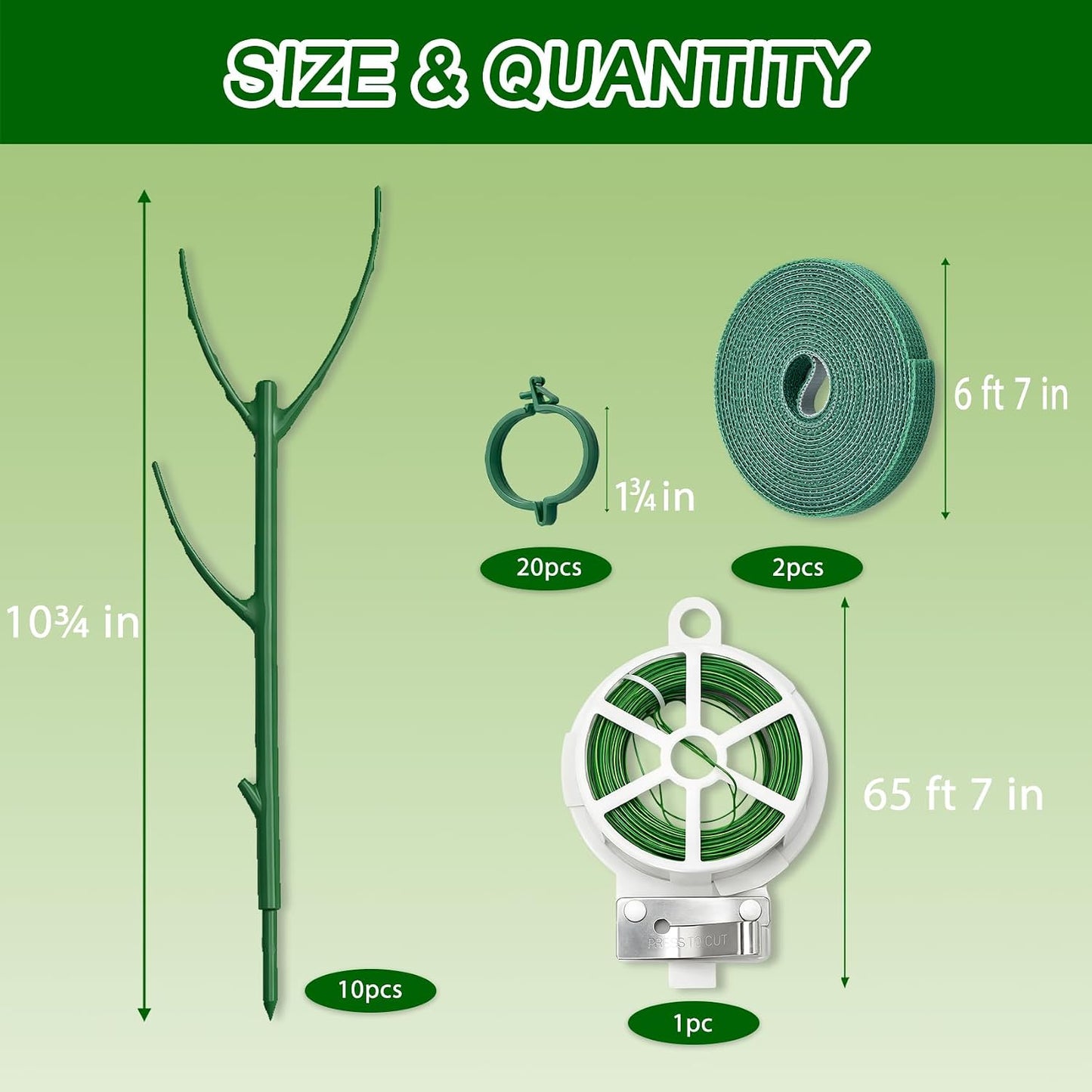 10Pcs Stackable Monstera Plant Support Stakes, Indoor Climbing Poles with Clips and Ties for Potted Plants and Pothos