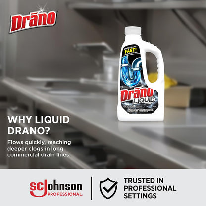 Drano Liquid Drain Clog Remover and Cleaner for Shower or Sink Drains, Unclogs and Removes Hair, Soap Scum, Bloackages, 32 oz