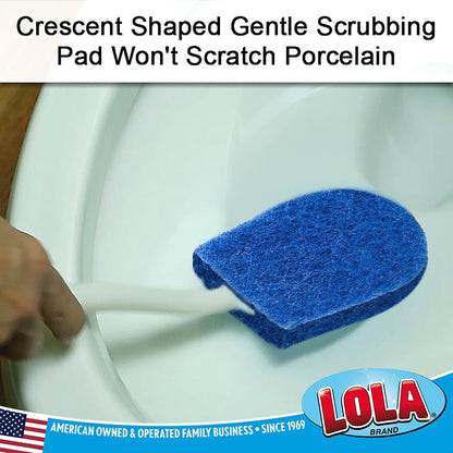 LOLA Toilet Bowl Brush w/Curved Head, Coated Wire, Durable Poly Bristles, Reaches Under Toilet Bowl Rim, 1 Pack