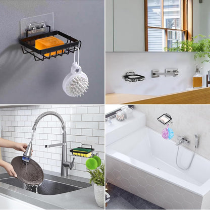 Carrie Joe Soap Holder Self Draining Soap Dish Razor Holder for Shower Wall Not Punched Easy Clean Bar Soap Holder Fit for Bathroom, Kitchen Sink