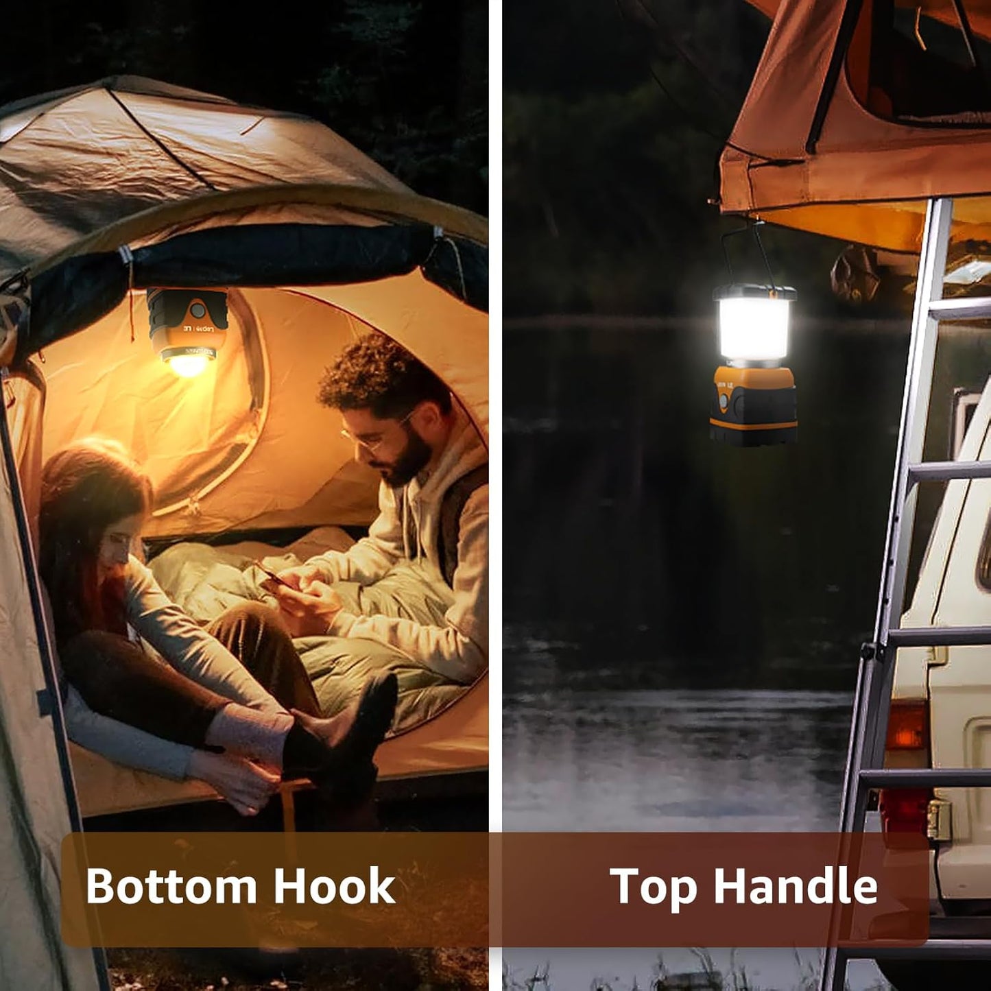 Lepro 1500LM Battery Powered LED Camping Lantern, Green Tent Light with 4 Light Modes, Camping Essentials, Waterproof Lantern Flashlight for Camping, Emergency Light, Power Outages, Not Rechargeable