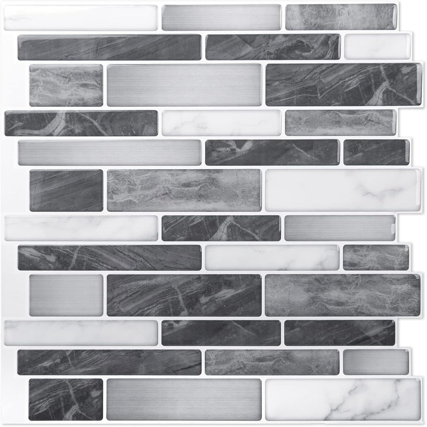 Art3d 10-Sheet Kitchen Backsplash Tiles Peel and Stick, Self Adhesive Wall Tile Sticker for Kitchen Island Bathroom Laundry Room RV Renter 12" x 12" - Jade Green