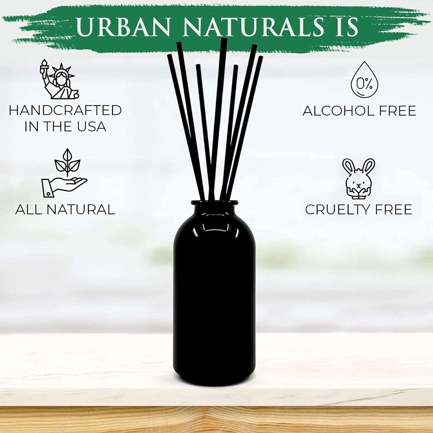 Urban Naturals Smoked Vanilla Reed Diffuser Set with Vanilla Bean, Sandalwood & Leather | Made in the USA - Colors A